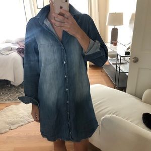 Mary Famous Cotton Denim Long Sleeve Shirtdress by Frank & Eileen size XS
